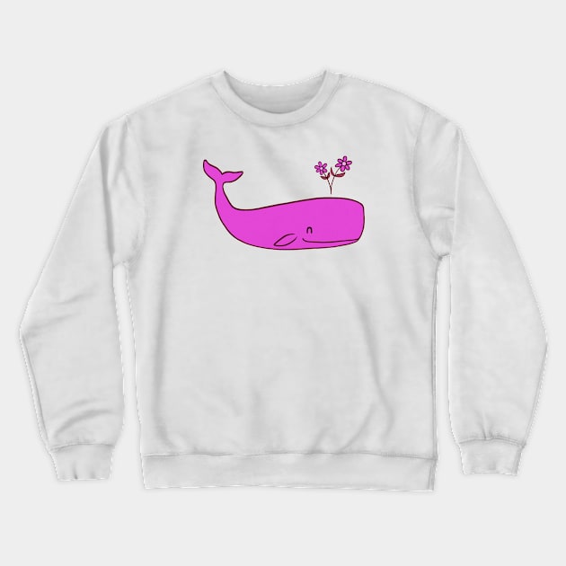 Peace Whale pink Crewneck Sweatshirt by Terry Fan